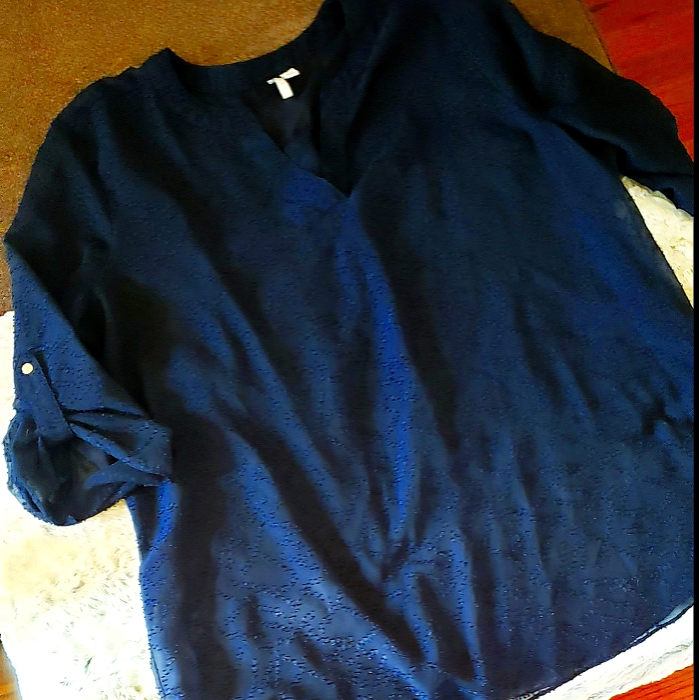Navy blue sheer tunic